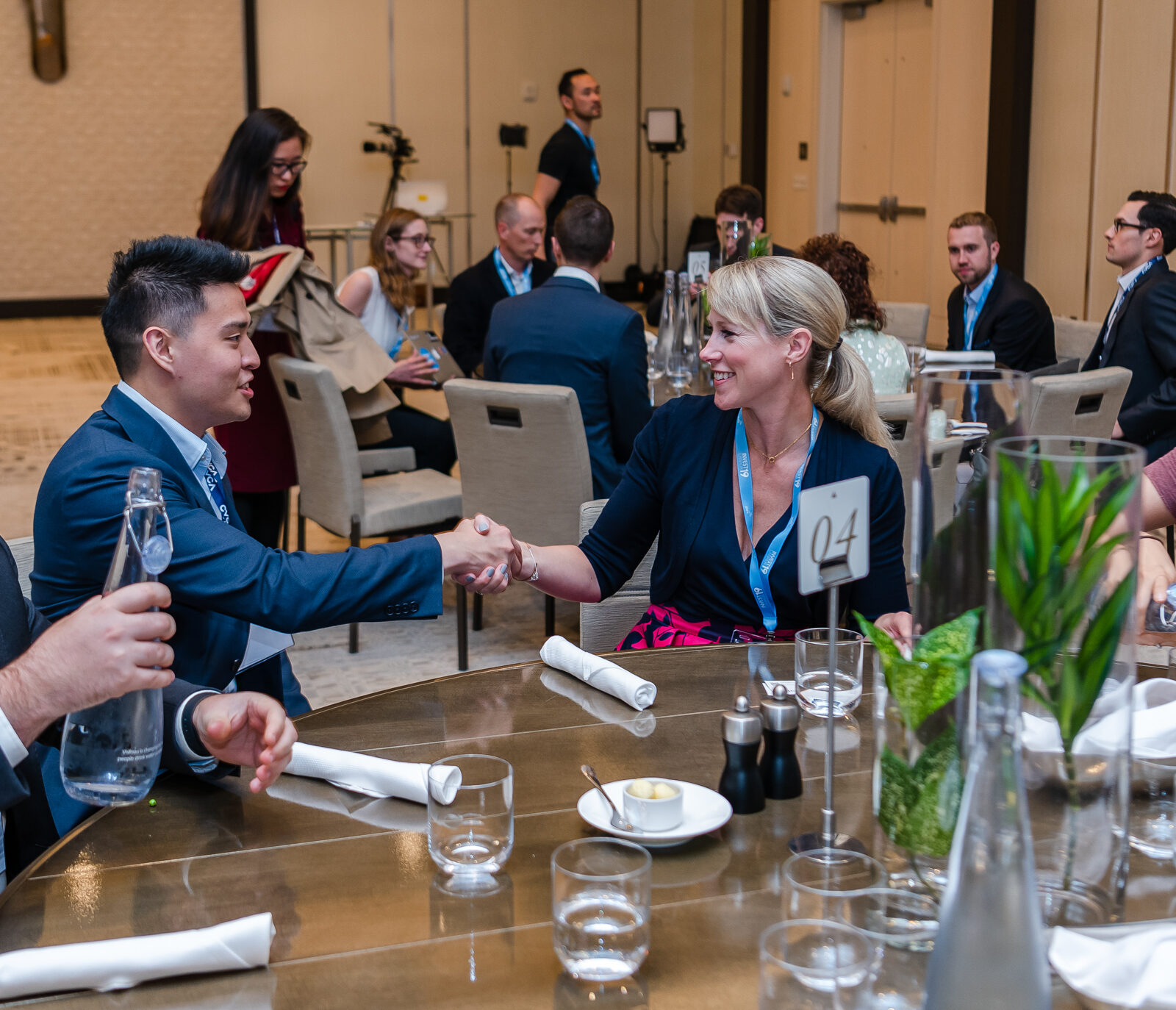 Investors Shake Hands at a CVCA Event